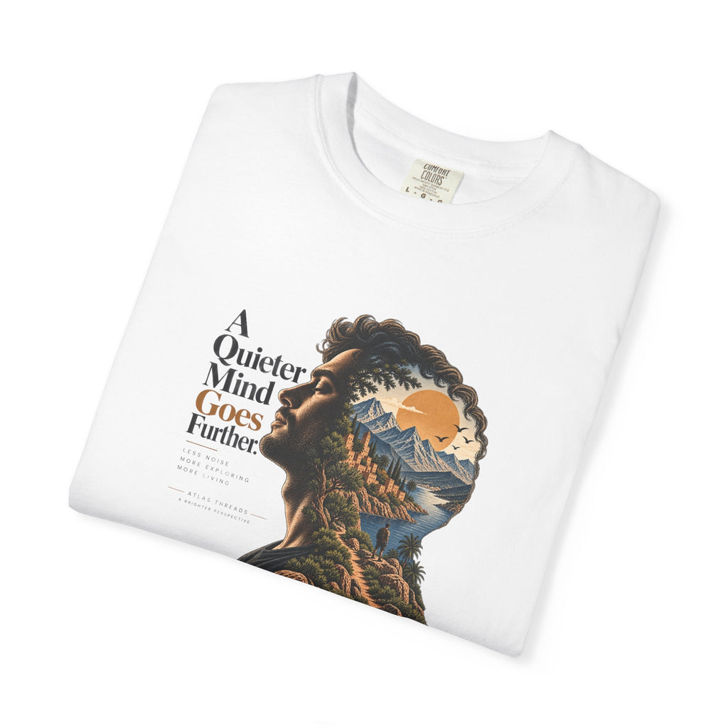 T-Shirt — 'A Quieter Mind Goes Further' Nature Silhouette Graphic Tee